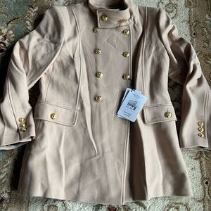 Zara Elegant Beige Double-Breasted Women's Coat sz XL NWT